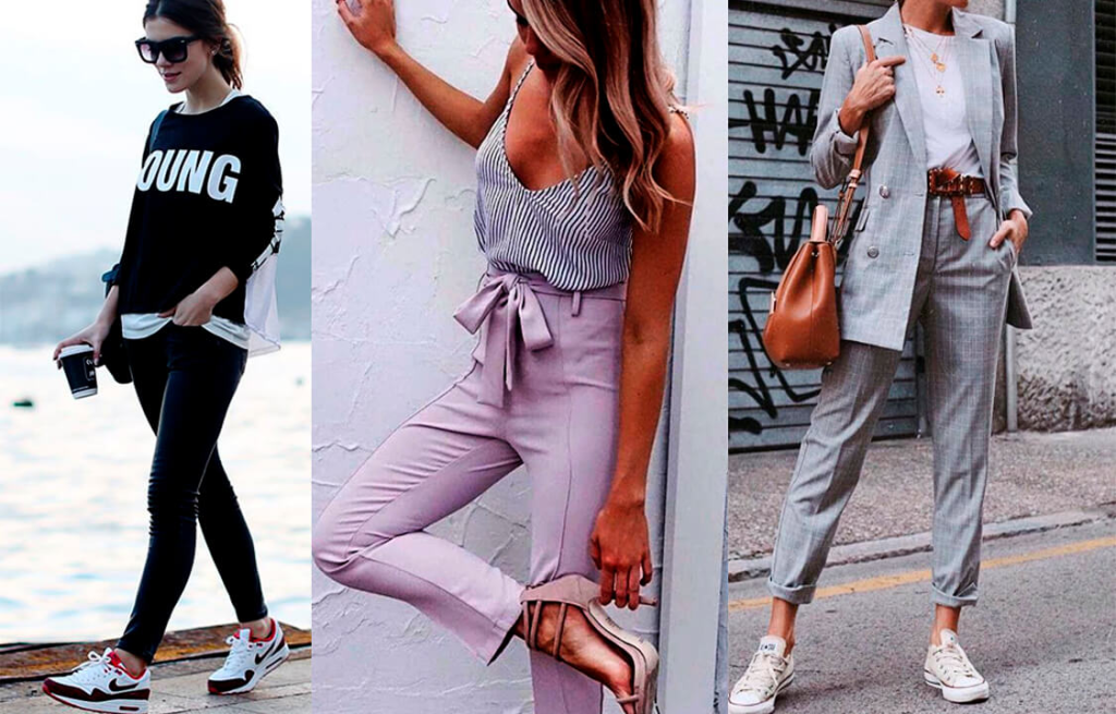 Коллаж с примерами образов в стиле smart-casual.